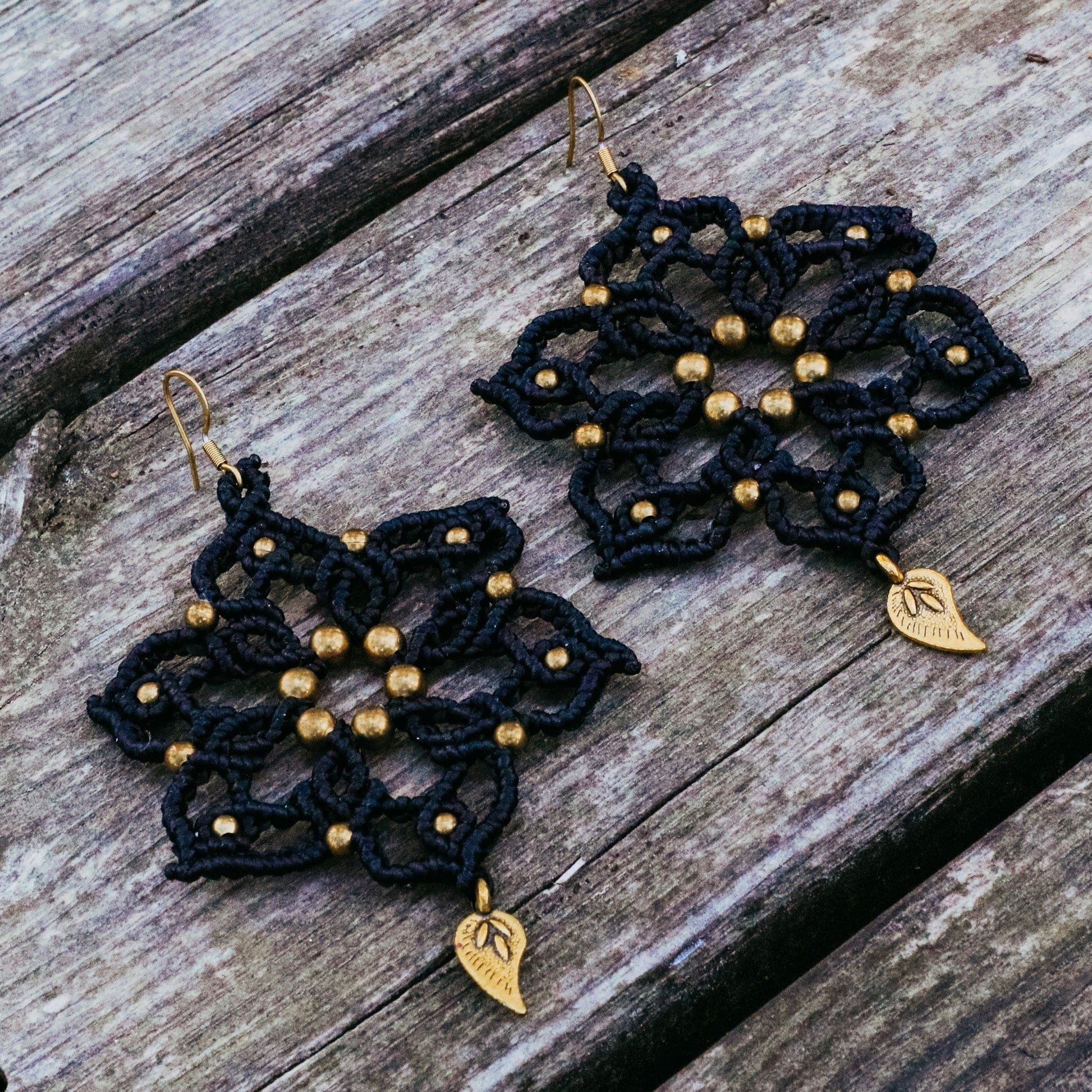 Black Mandala Earrings