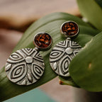 Earrings Amber Flower Earrings