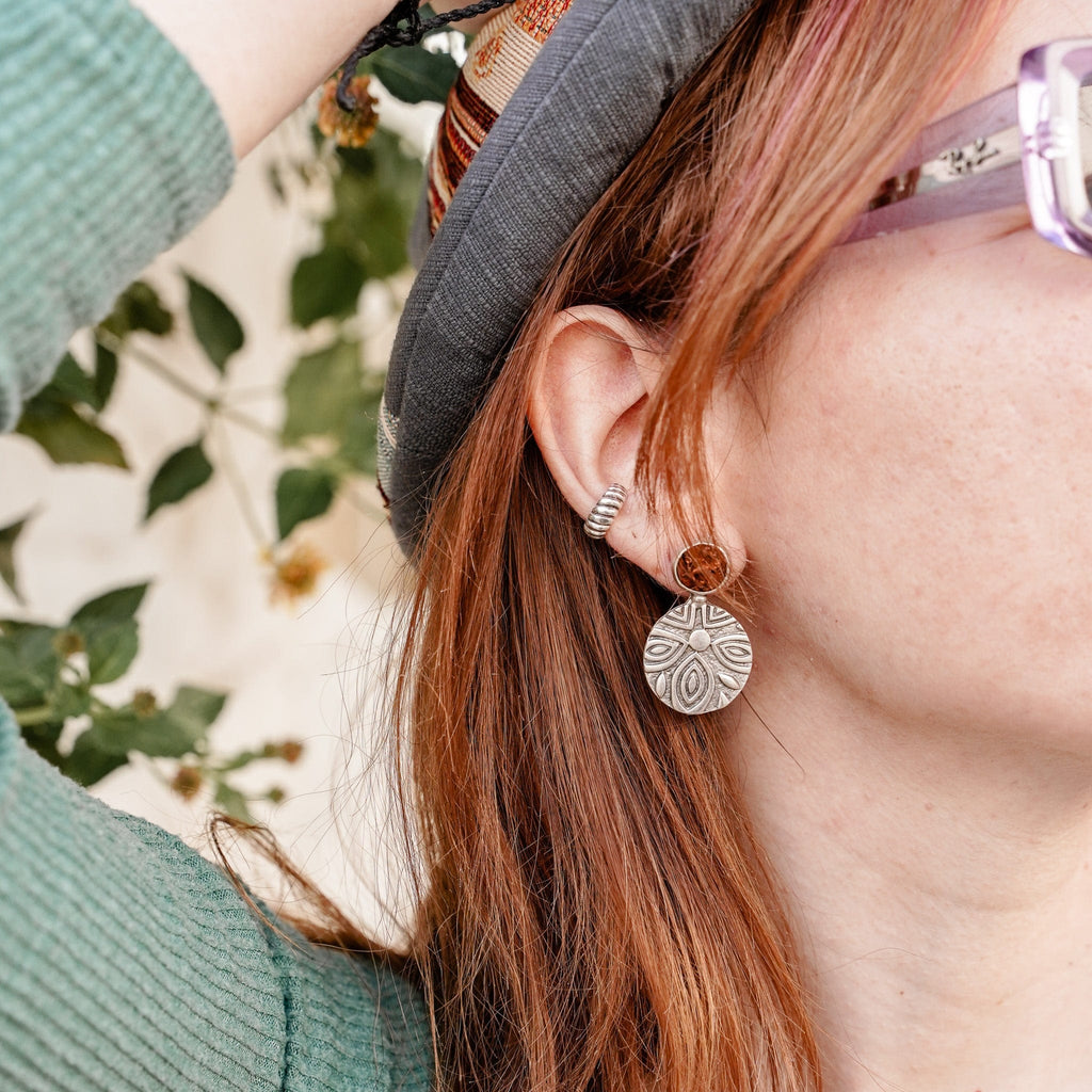 Earrings Amber Flower Earrings