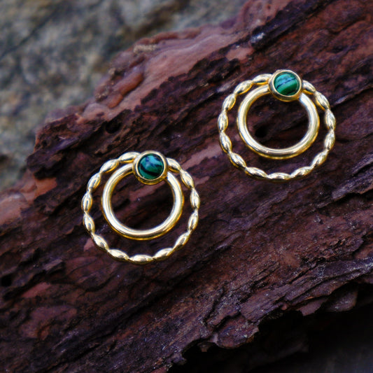Green Circles Earrings