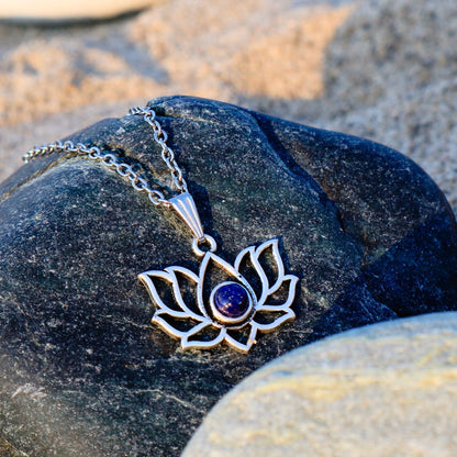 Lapis Lazuli Spiritual Lotus Necklace
