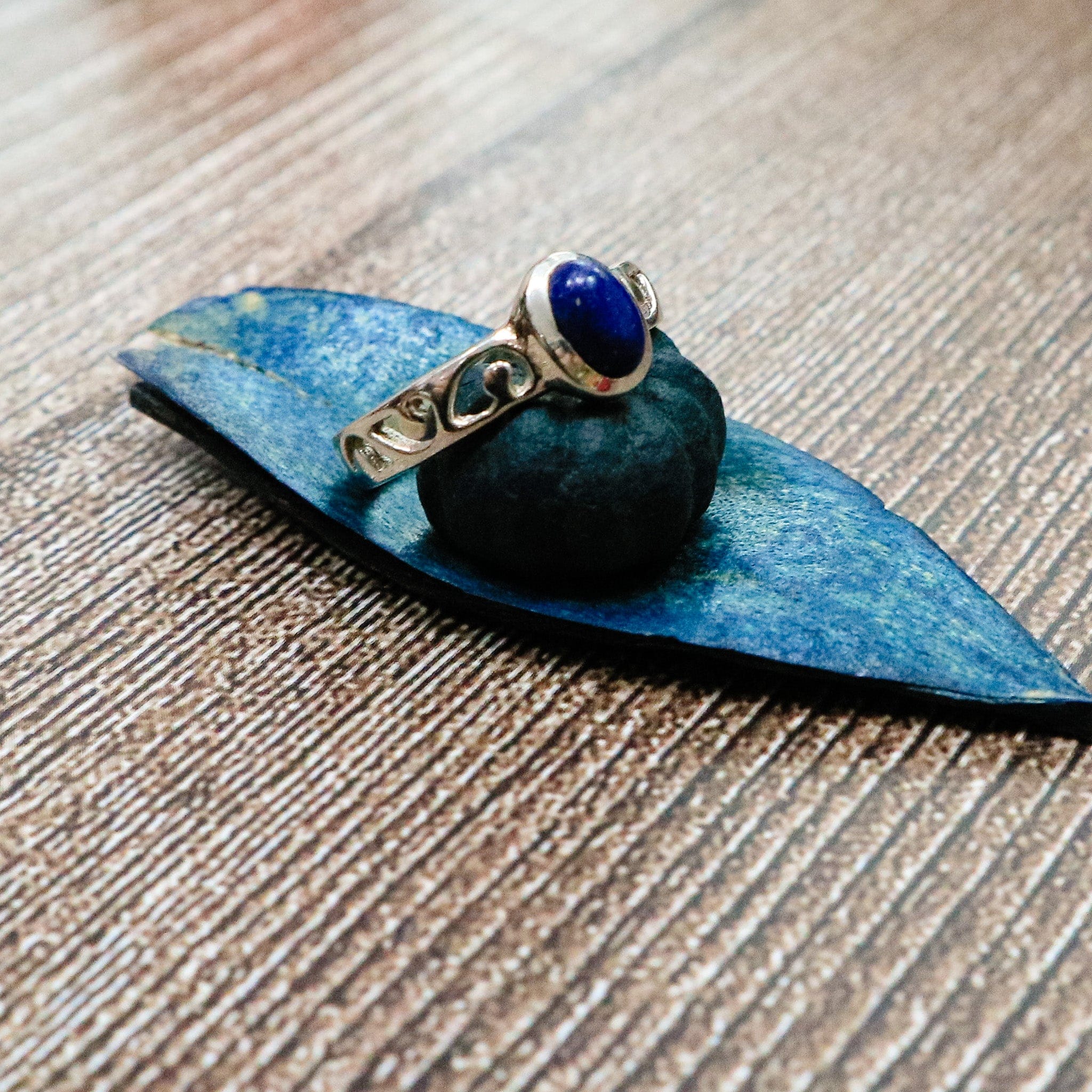 Rings Carved In Blue Ring