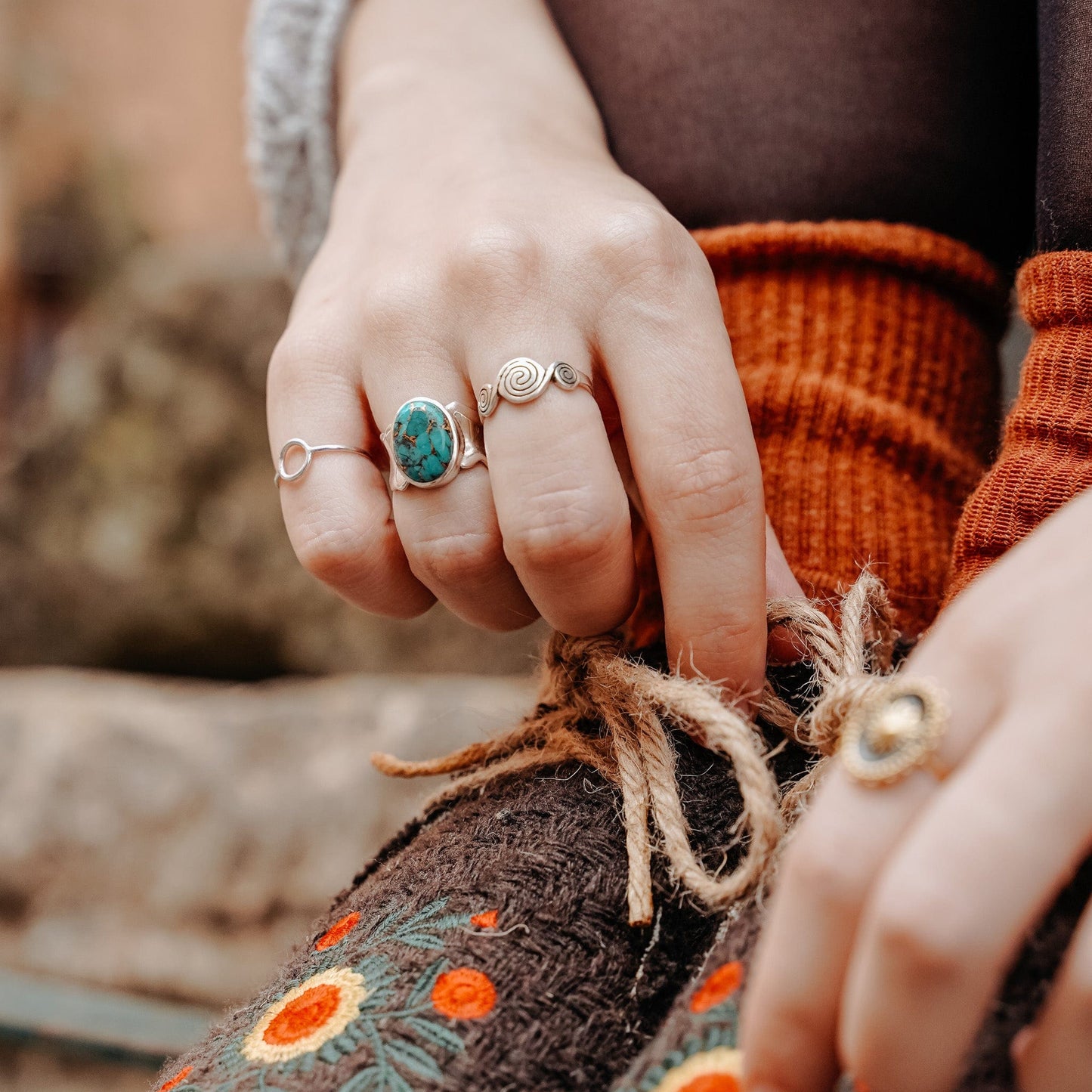 Rings Silver Scroll Ring