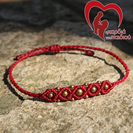 Macrame bracelet Children's Heart Awareness Bracelet